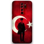 Gramaphone Xiaomi Redmi Note 8 Pro Uyumlu Atatürk Desenli Telefon Kılıfı + Ekran Koruyucu - 5849