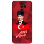 Gramaphone Xiaomi Redmi Note 8 Pro Uyumlu Atatürk Desenli Telefon Kılıfı + Ekran Koruyucu - 5851