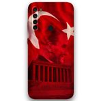 Gramaphone Xiaomi Redmi Note 8 Uyumlu Atatürk Desenli Telefon Kılıfı + Ekran Koruyucu - 5848