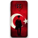 Gramaphone Xiaomi Redmi Note 9 Pro Uyumlu Atatürk Desenli Telefon Kılıfı + Ekran Koruyucu - 5849