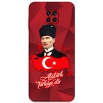 Gramaphone Xiaomi Redmi Note 9S Uyumlu Atatürk Desenli Telefon Kılıfı + Ekran Koruyucu - 5851