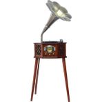 Gramofon Ahşap Standlı Pikap Plakçalar Radyo Bluetooth Usb 130cm CW003