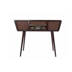 Gramofon - Nostaljik Ahşap Standlı Retro Konsol Pikap – Ceviz Ağacı Kaplama, Bluetooth, Radyo, USB, Dahili Hoparlör ve Masif Ahşap Ayaklı Nostaljik Müzik Kutusu