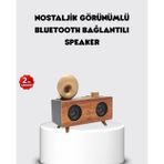 Gramofon Tasarımlı Bluetooth Hoparlör – 3D Stereo Ses, 1800 Mah Batarya