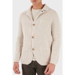 Gran Sasso % 100 Yün Regular Fit Düğmeli Örme Ceket Erkek Ceket 10166 25073 054 - Bej - 52