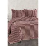 Granada Peluş Çift Kişilik Yatak Örtüsü Gül Kurusu
