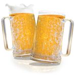 Granatan Dondurucu için Dondurulmuş Bira Kupaları, Şeffaf Bira Kupaları 2'li Set, Kolları ile Çift Duvarlı Bira Kupaları 16oz