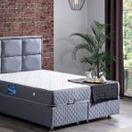 Grand 140x190 cm Açık Mavi New Baza Başlık ve Orthosoft Ortopedik Yatak Seti