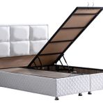 Grand 160x200 cm Beyaz New Baza ve Başlık Seti