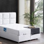 Grand 180x200 cm Beyaz New Baza Başlık ve Orthosoft Ortopedik Yatak Seti