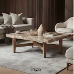 Grand Cns Group Haven Mermer Sehpa, Ahşap Ayaklı, Özel Tasarım