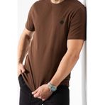 grand coco Erkek Kahverengi Regular Likralı Süprem Kumaş Bisiklet Yaka Kısa Kollu T-Shirt