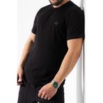 grand coco Erkek Siyah Regular Likralı Süprem Kumaş Bisiklet Yaka Kısa Kollu T-Shirt