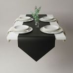 Grand Fine Art 4+1 Adet Deri Amerikan Servis+Runner Set (4 Amerikan Servis -1 Runner ) - 40 x 135 cm - Siyah