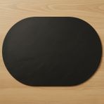Grand Fine Art 6 Kişilik 12 Parça Siyah Tam Oval Deri Amerikan Servis Supla 33X44 Cm-Kolay Silinir Supla - 44 x 33 cm