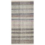 Grand Hedef Halı Anadolu El Dokuma Krem Rengi Çizgili Vintage Kilim Çok Renkli