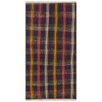 Grand Hedef Halı Anadolu El Dokuma Mor Renk Kareli Desen Vintage Kilim Kahverengi