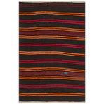 Grand Hedef Halı Anadolu El Dokuma Sari Kirmizi Çizgili Vintage Kilim Turkuaz
