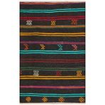 Grand Hedef Halı Anadolu El Dokuma Sari Turkuaz Rengi Vintage Kilim Kahverengi
