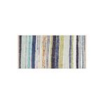 Grand Hedef Halı Beyaz Renk Çizgili Desen El Dokuma Vintage Kilim Turuncu