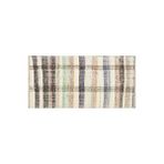Grand Hedef Halı Beyaz Renkli Çizgili El Dokuma Vintage Kilim Siyah
