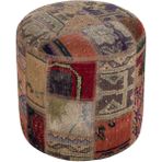Grand Hedef Halı Doğal El Dokuma Anadolu Kilim Patchwor Puf - 40x40 cm - Naturel