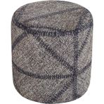 Grand Hedef Halı Doğal Gümüş Rengi El Dokuma Keçi Kılı Kilim Puf - 40x40 cm