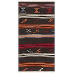 Grand Hedef Halı El Dokuma Kirmizi Turncu Çizgili Vintage Kilim Kırmızı