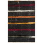Grand Hedef Halı El Dokuma Krem Beyaz Çizgili Vintage Kilim Sarı