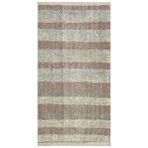 Grand Hedef Halı El Dokuma Pudra Rengi Çizgili Desen Vintage Kilim Çok Renkli