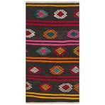 Grand Hedef Halı El Dokuma Renkli Çiçekli Vintage Kilim Çok Renkli