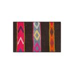 Grand Hedef Halı El Dokuma Siyah Renkli Çiçekli Vintage Kilim Paspas Siyah