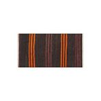 Grand Hedef Halı El Dokuma Turuncu Murdum Rengi Çizgili Vintage Kilim Siyah