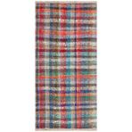 Grand Hedef Halı Eşsiz Anadolu El Dokuma Naturel Renk Kareli Desen Vintage Kilim Renksiz