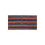 Grand Hedef Halı Eşsiz El Dokuma Larcivert Kiremit Renk Çizgili El Dokuma Vintage Kilim Lacivert