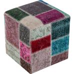 Grand Hedef Halı Eşsiz El Dokuma Multy Rengi Puf - 40 x 40 cm - Renkli