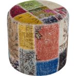 Grand Hedef Halı Geneleksel El Dokuma Multy Rengi Vintage Puf - 40 x 40 cm - Renkli