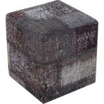 Grand Hedef Halı Gerçek El Dokuma Gri Rengi El Dokuma Puf - 40x40 cm