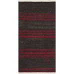 Grand Hedef Halı Gerçek El Dokuma Kahverengi Mürdüm Çizgili Vintage Kilim Pembe
