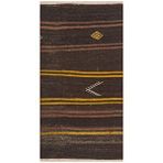 Grand Hedef Halı Gerçek El Dokuma Kahverengi Vintage Kilim Kırmızı