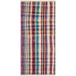 Grand Hedef Halı Gerçek El Dokuma Pembe Turuncu Rengi Çizgili Vintage Kilim Sarı