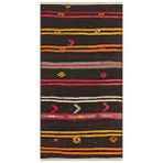 Grand Hedef Halı Gerçek El Dokuma Renkli Çiçekli Vintage Kilim Çok Renkli