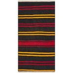 Grand Hedef Halı Gerçek El Dokuma Sari Kirmizi Çizgili Vintage Kilim Çok Renkli