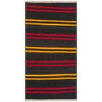 Grand Hedef Halı Gerçek El Dokuma Sari Kirmizi Rengi Çizgili Desen Vintage Kilim Krem