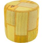 Grand Hedef Halı Gerçek El Dokuma Sari Rengi Kendir Kilimden Yapılan Puf - 40x40 cm - Sarı