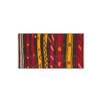 Grand Hedef Halı Gerçek El Dokuma Sari Renk Çizgili Desen Vintage Kilim Kahverengi
