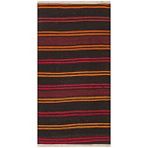 Grand Hedef Halı Gerçek El Dokuma Turuncu Kirmizi Renk Çizgili Vintage Kilim Çok Renkli