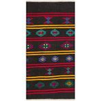 Grand Hedef Halı Gerçek El Dokuma Yeşil Pembe Rengi Çiçekli Vintage Kilim Çok Renkli