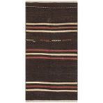 Grand Hedef Halı Krem Rengi Çizgili Desen El Dokuma Vintage Kilim Bordo