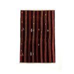 Grand Hedef Halı Özel Mercan Turuncu Çizgili El Dokuma Vintage Kilim Çok Renkli